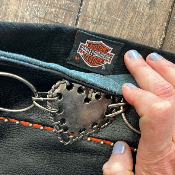 Harley Davidson Black Faux Leather Christmas Stocking - Picture 3 of 5